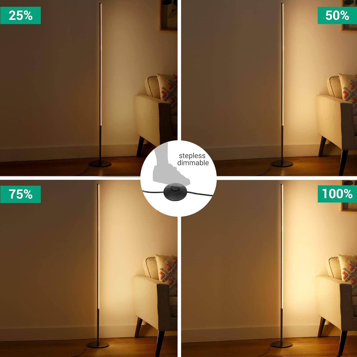 LED Floor Lamp 150cm Dimmable Minimalist Standing Lamp Warm White - Massive Discounts