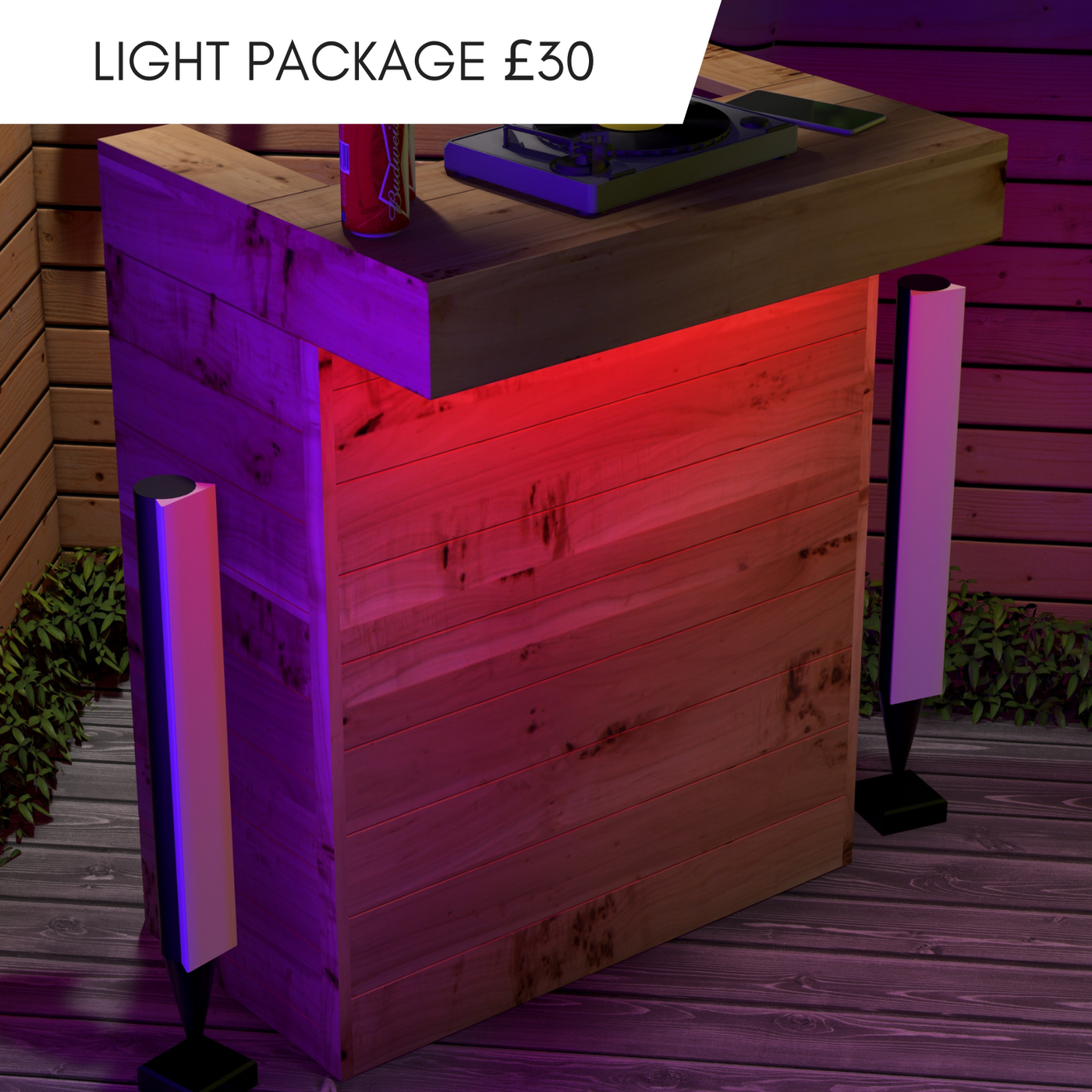 Wooden Pallet Bar 80cm Rustic Outdoor Garden Bar Storage Bars at Home