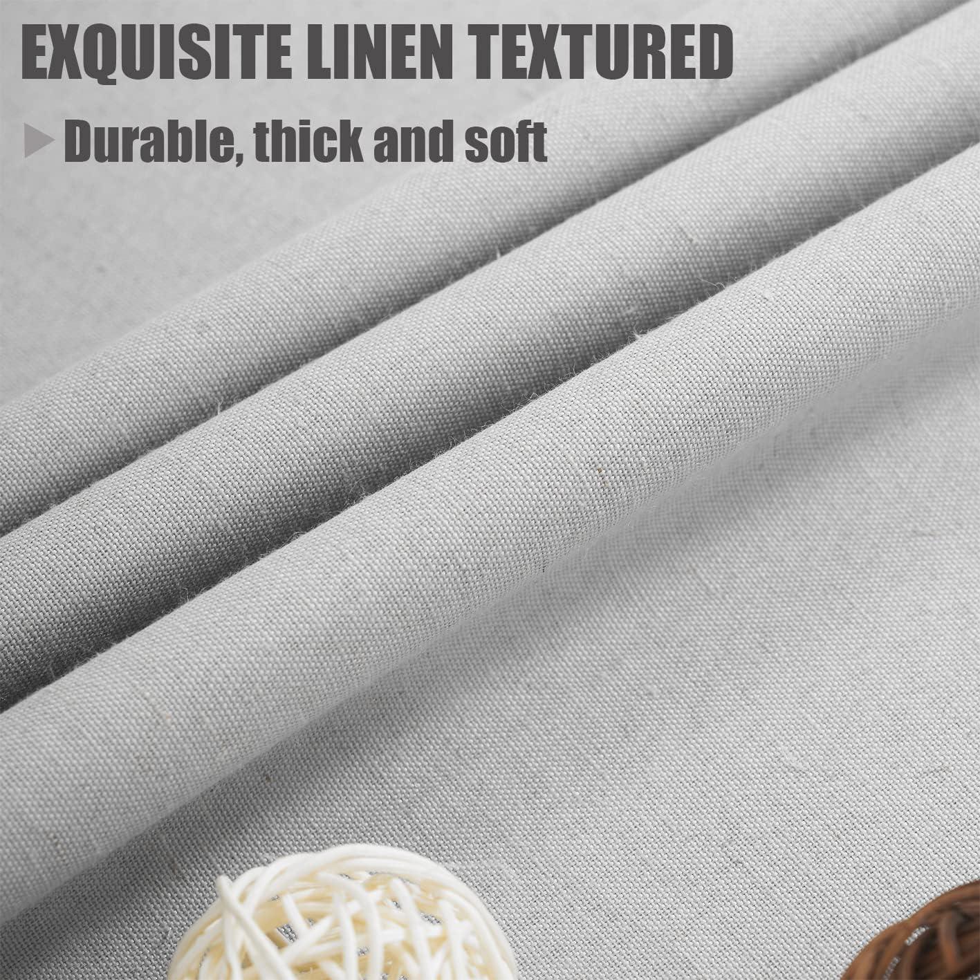 Linen Blackout Curtains Eyelet 54x54Inch Drop Grey Full Blackout Thermal - Massive Discounts