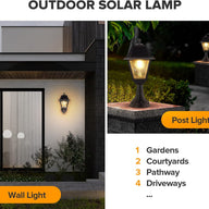LUTEC LED Solar Outdoor Wall Light Dusk to Dawn Solar Post - Massive Discounts