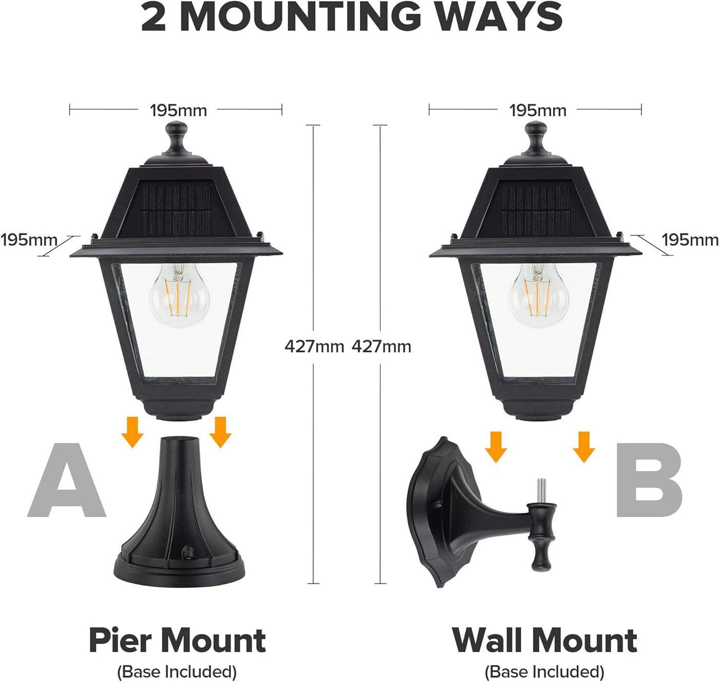 LUTEC LED Solar Outdoor Wall Light Dusk to Dawn Solar Post - Massive Discounts