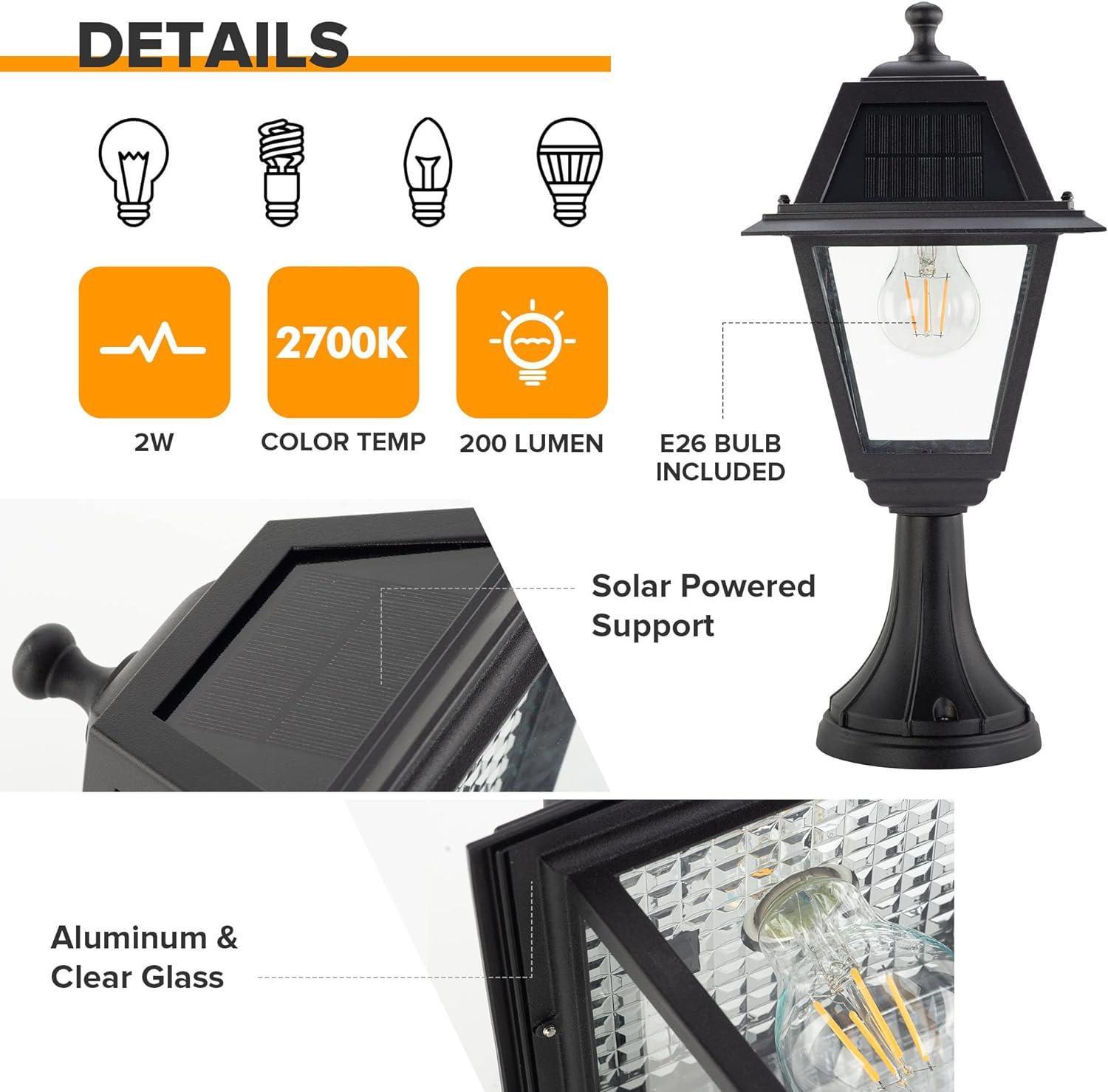 LUTEC LED Solar Outdoor Wall Light Dusk to Dawn Solar Post - Massive Discounts