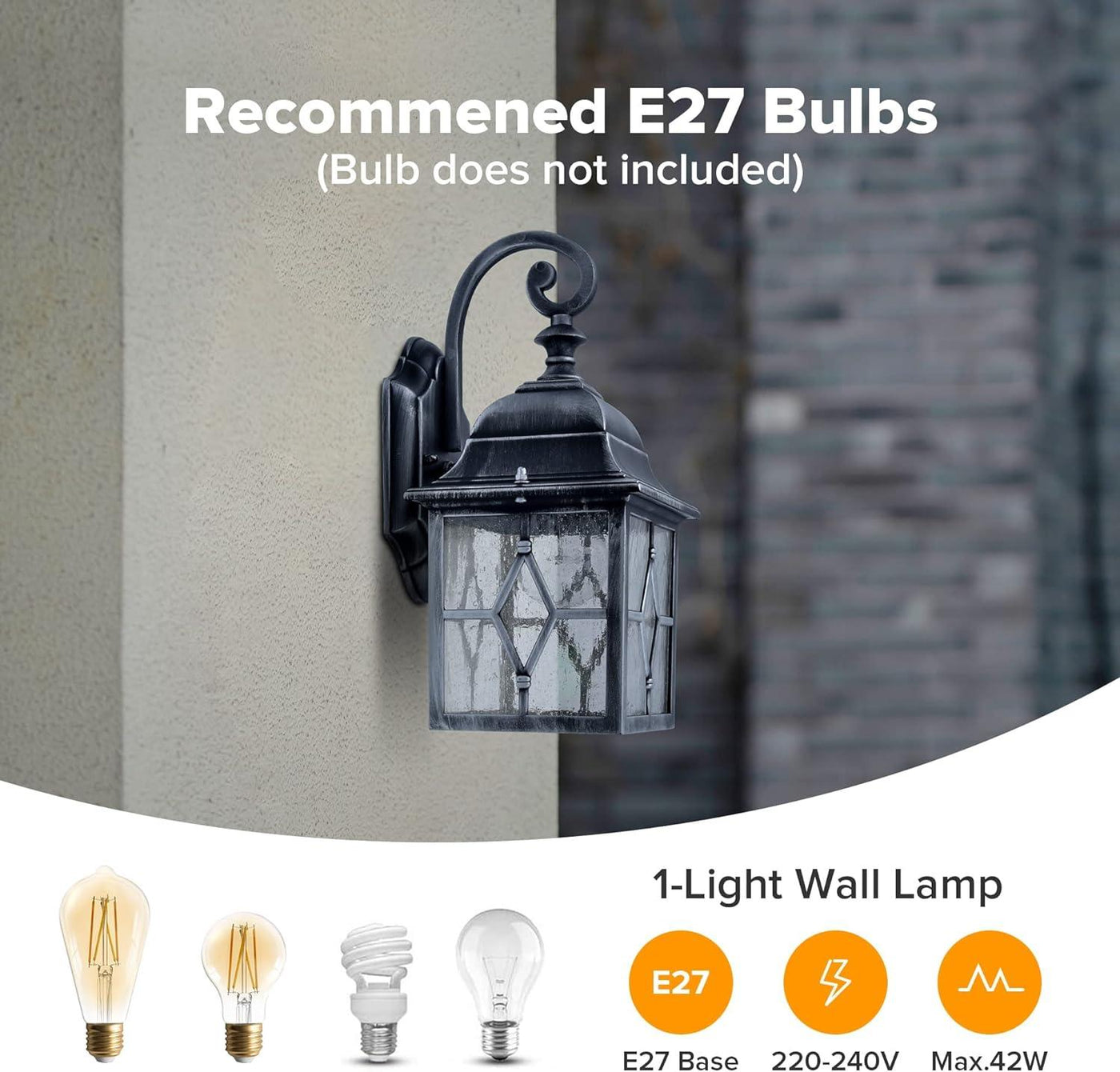 LUTEC Vintage Wall Light IP23 Indoor Outdoor Wall Lights Classic - Massive Discounts