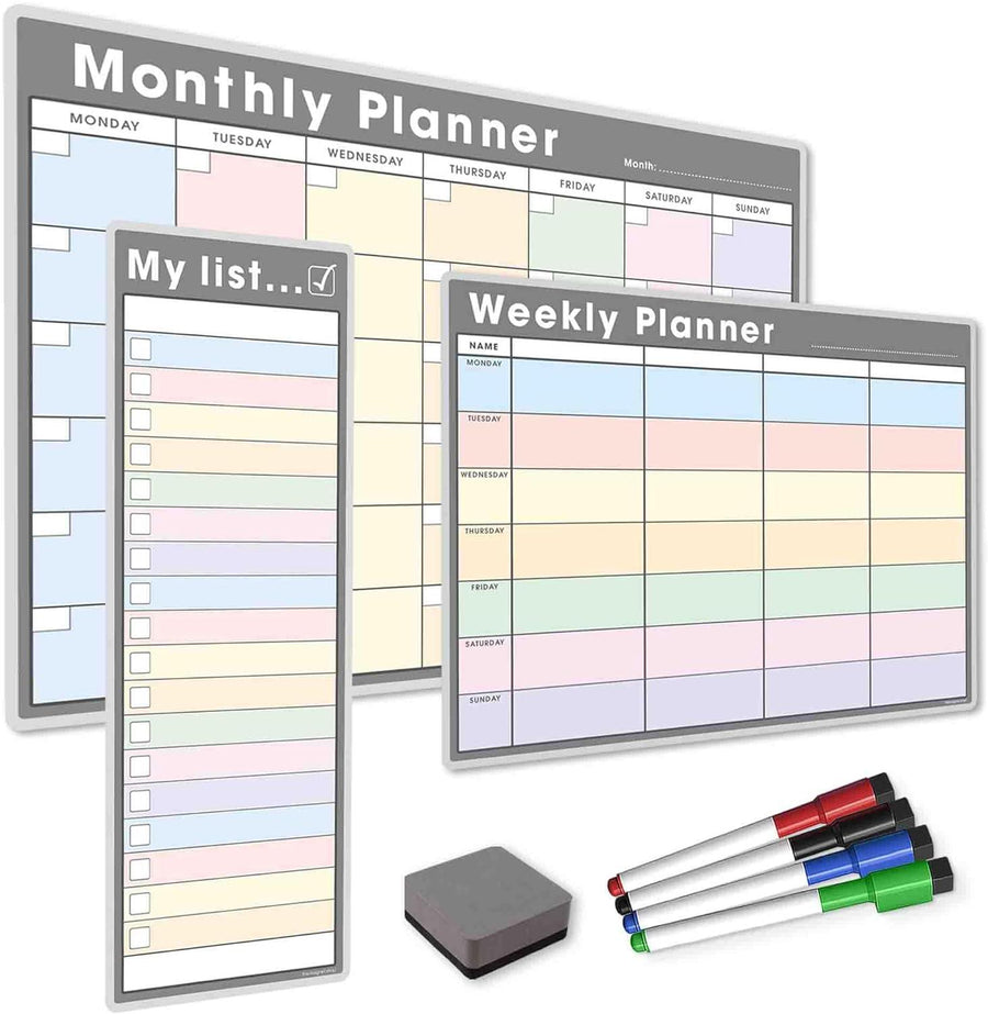 3x Pack Magnetic Monthly/Weekly Whiteboard Planner/Organizer Dry Erase - Massive Discounts