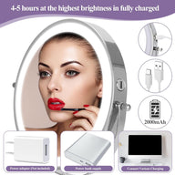 Makeup Mirror with Magnification 8inch with Lighting 3 Color Rechargeable - Massive Discounts
