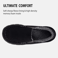 Men's Fuzzy Suede Slippers with Sherpa Fleece Lining - Massive Discounts