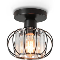 Small Crystal Ceiling Light E27 Pendant Chandelier 15cm Vintage Retro