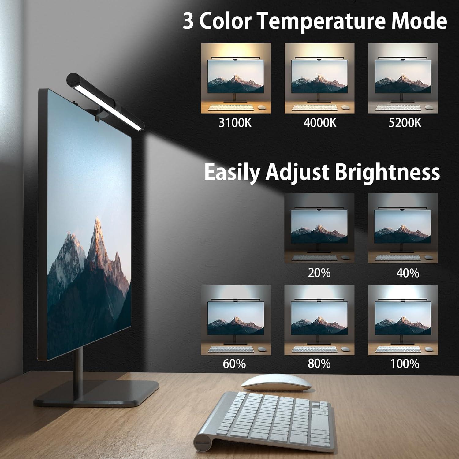 Monitor Light Bar with Backlight, 52CM CRI≥95 Dimmable Monitor Lamp - Massive Discounts