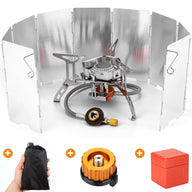 Odoland 3500W Windproof Camping Stove with Folding Windscreen, Canister Adapter - Massive Discounts