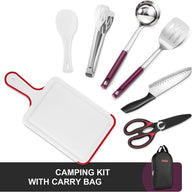 Odoland Camping Kitchen Utensil Organizer Travel Set Kit 7pc - Massive Discounts