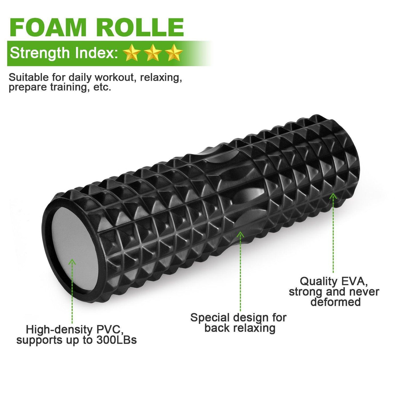 Odoland Foam Roller Set, Large size foam roller, Massage Foam Roller - Massive Discounts
