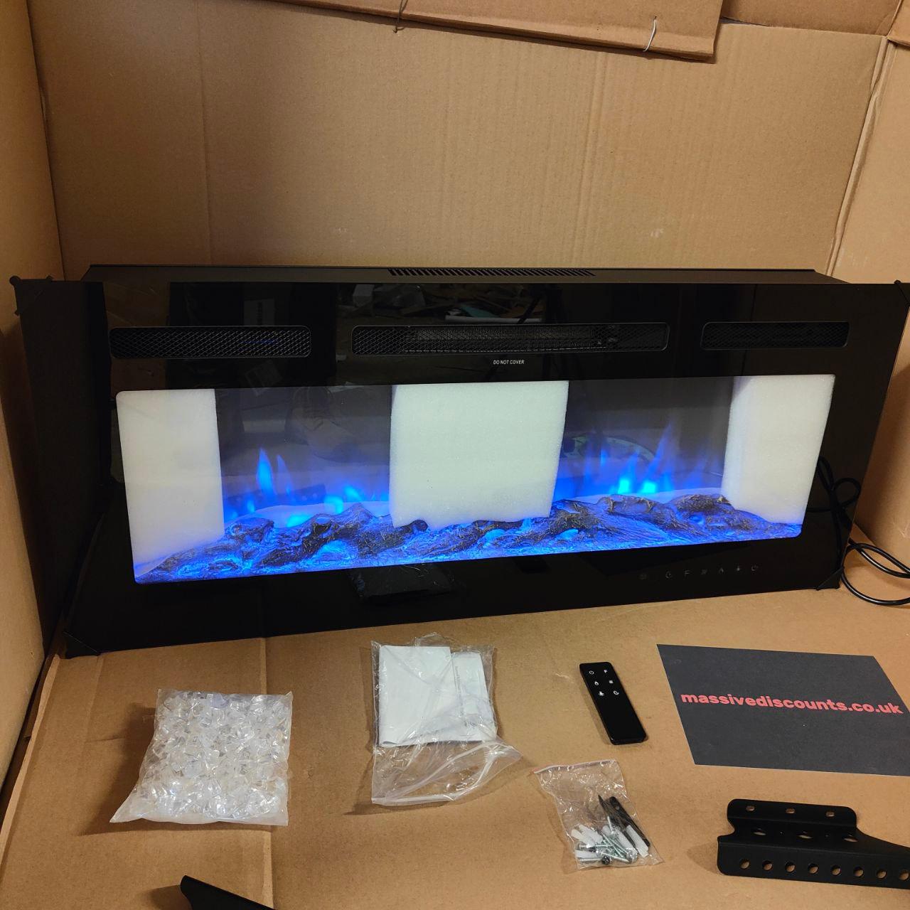 M.C.Haus Electric Fireplace Touch Screen Glass Panel Colorful 102cm