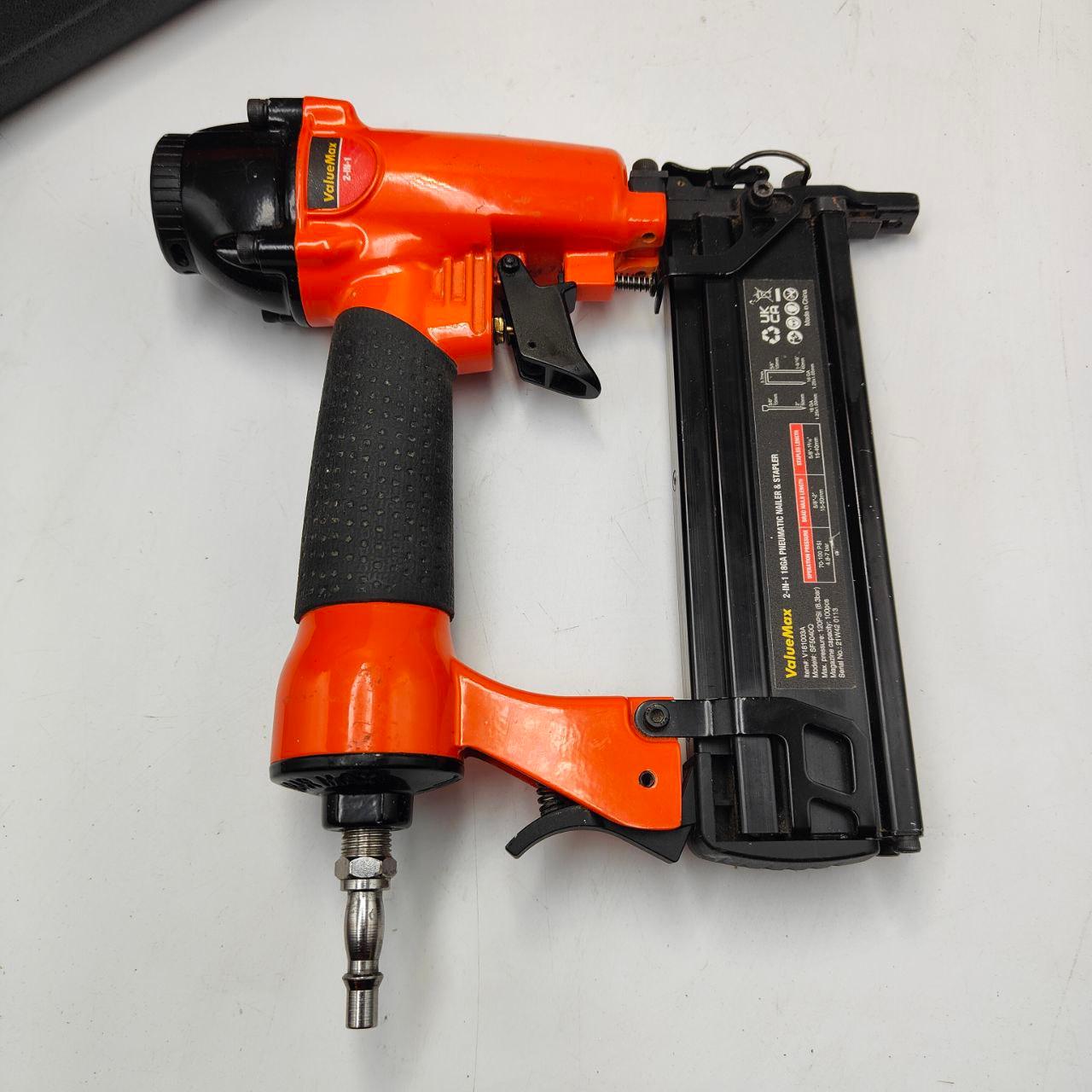 ValueMax 2-in-1 Air Nail Gun - 18GA Nails & Staples, Pneumatic Brad Nailer