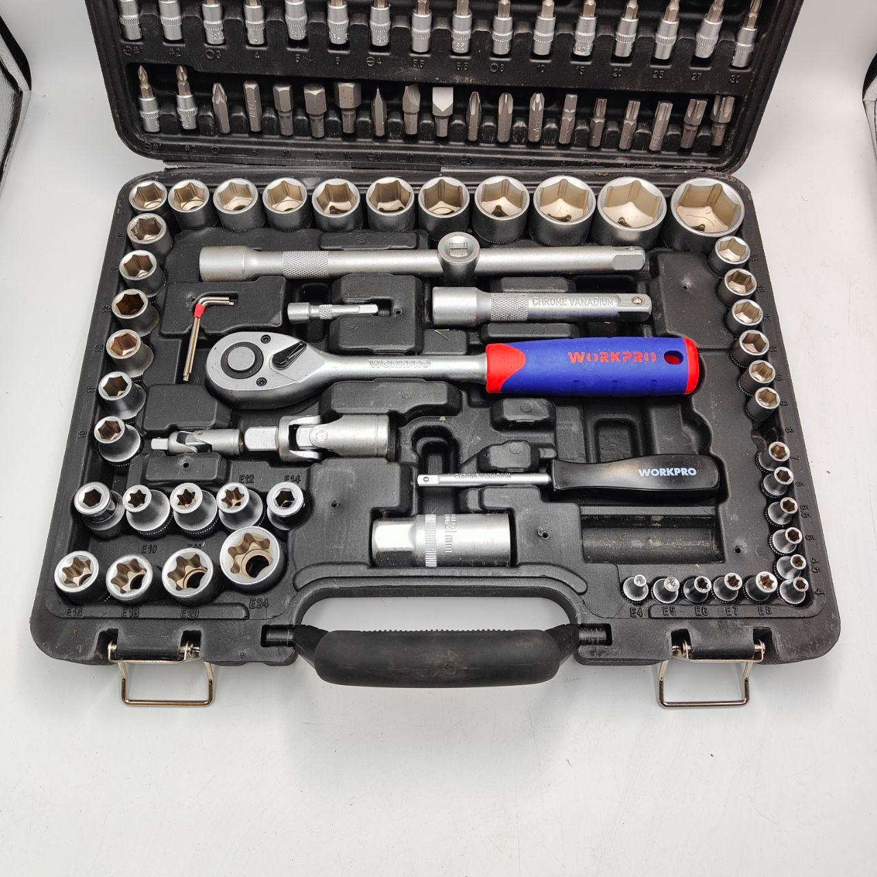 WORKPRO 103-Piece Socket Set | 1/4in Drive CR-V Mechanic Tool Set for DIY