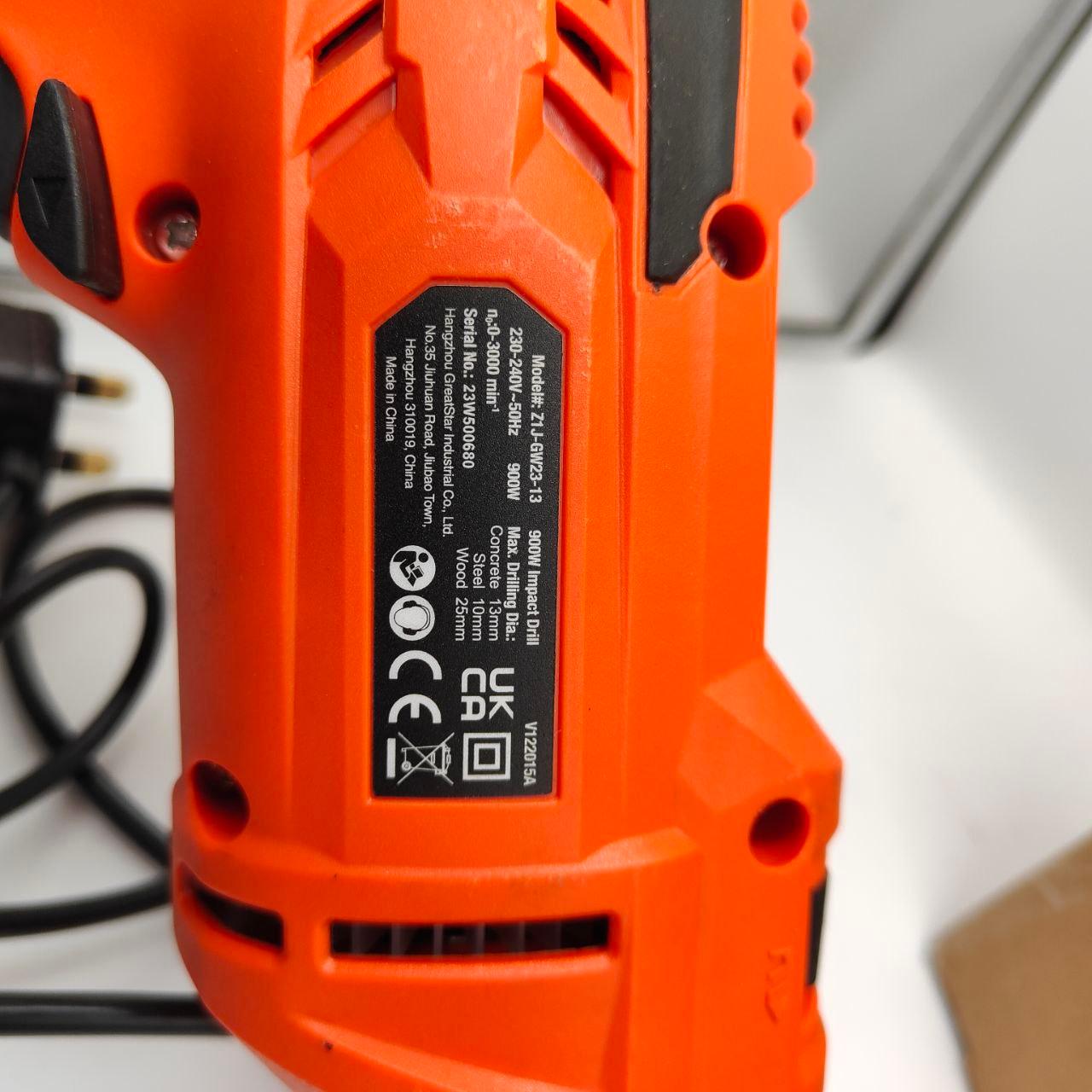 ValueMax 900W Electric Drill, Variable Speed Orange