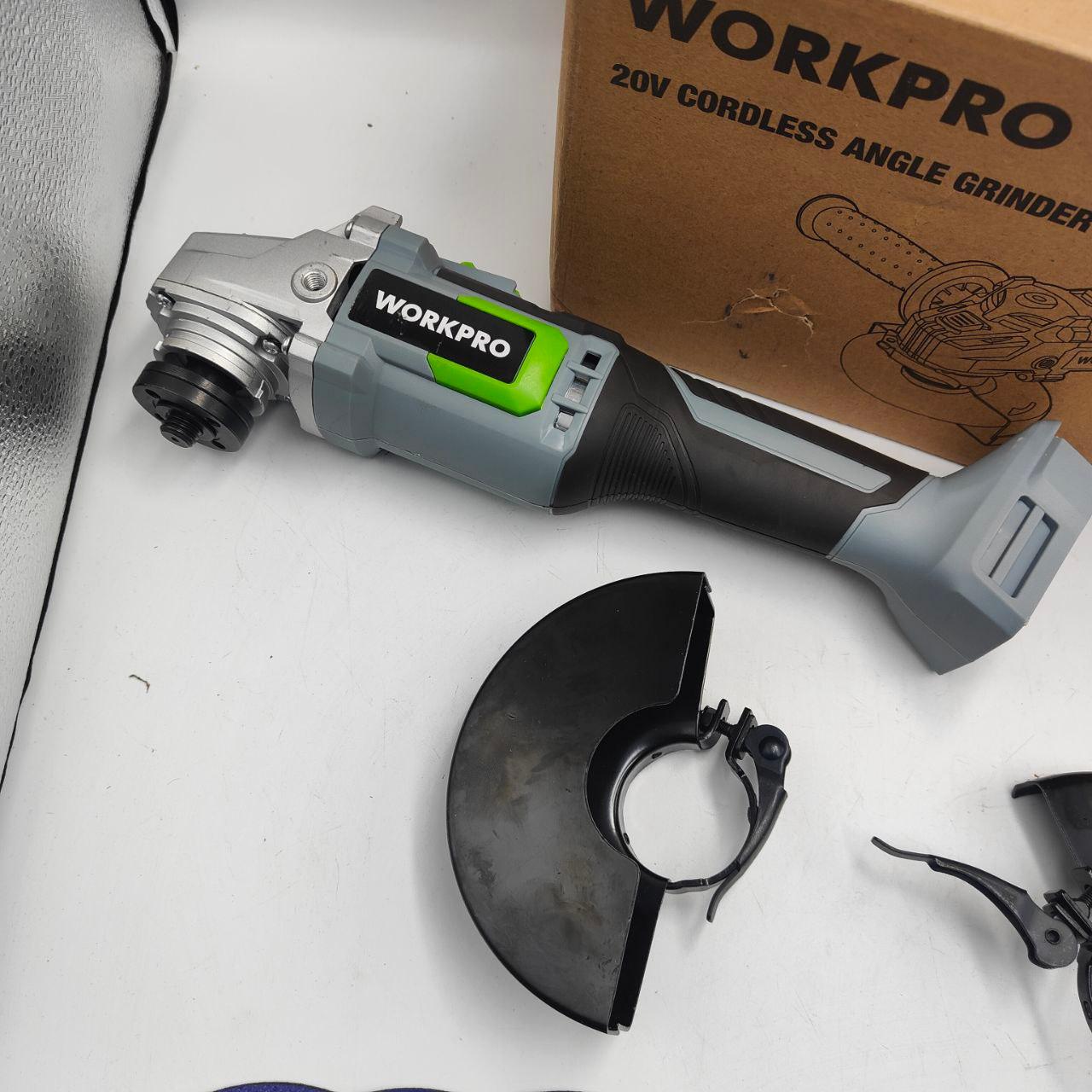 WORKPRO 20V Cordless Angle Grinder 125mm, 7500rpm 4 Cutting Wheels Broken