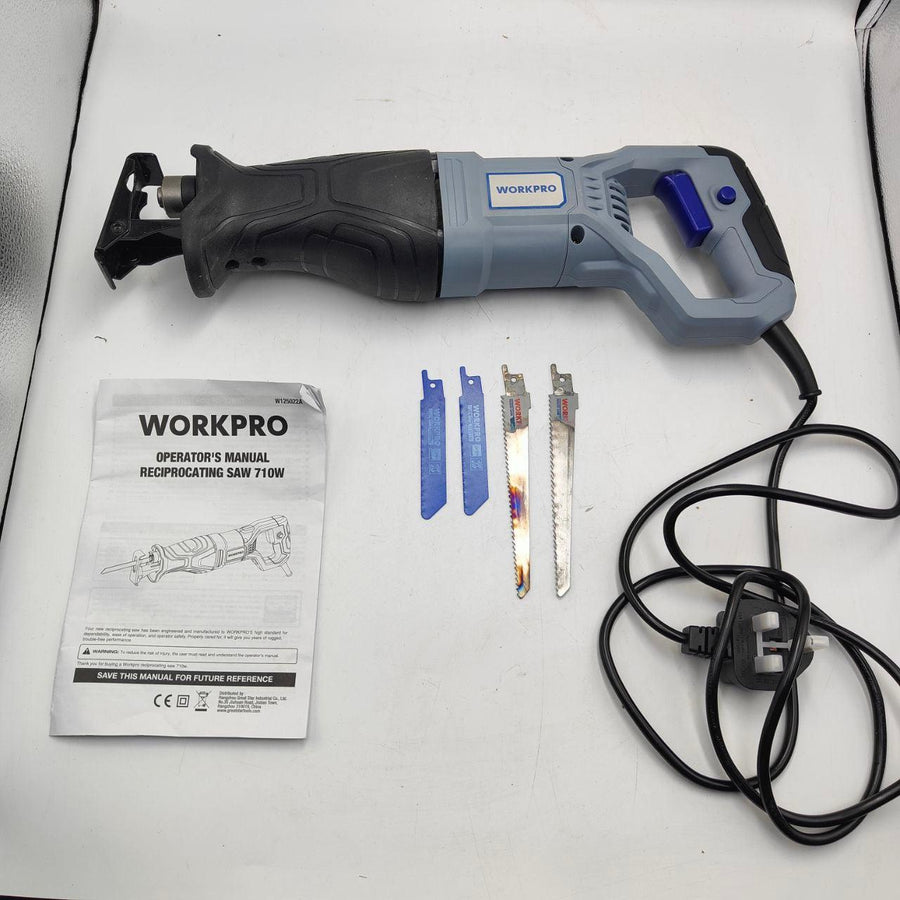 WORKPRO 710W Reciprocating Saw, 4 Blades, 2800 RPM, Variable Speed, Corded