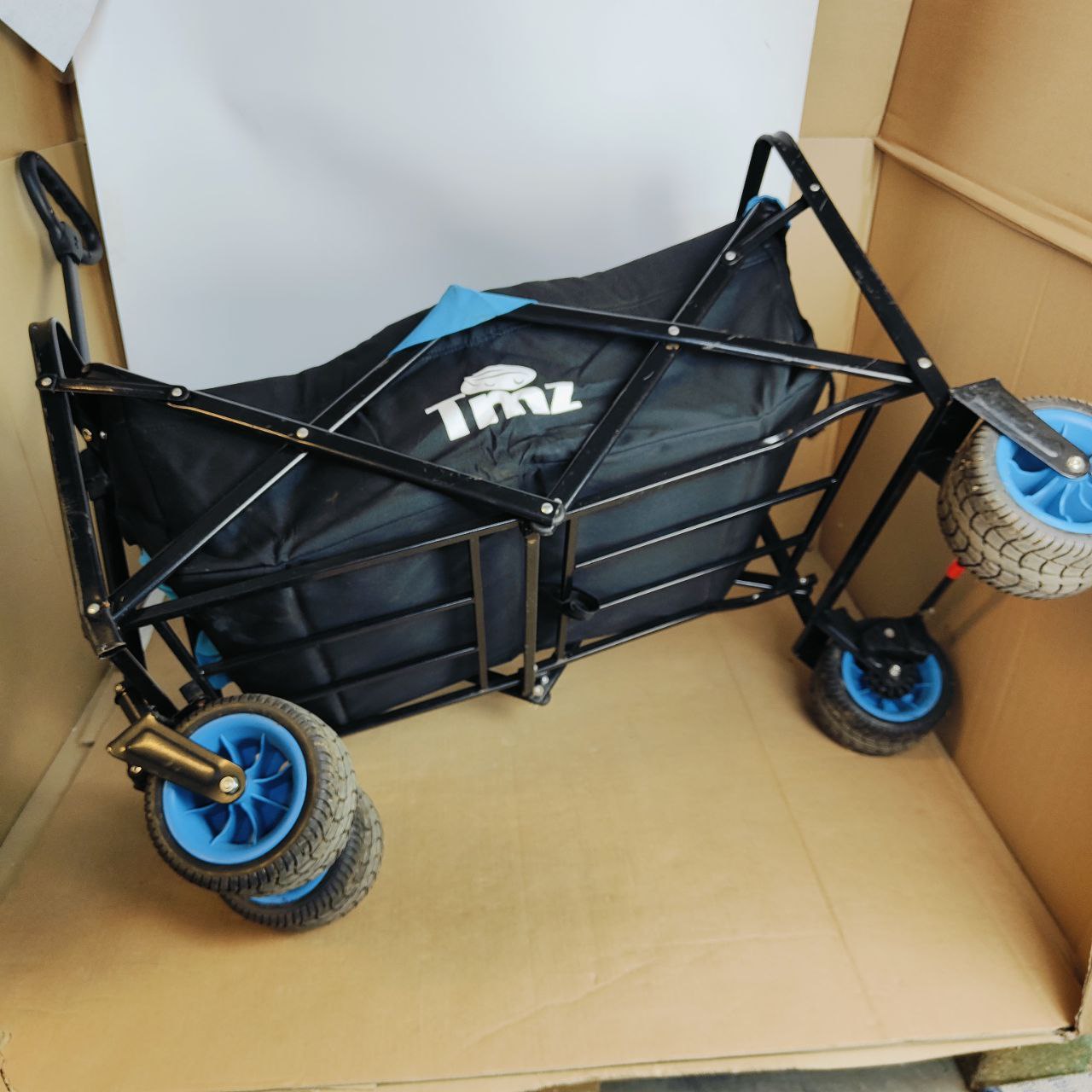 TMZ Folding Wagon Cart: Collapsible All-Terrain Utility Trolley, 265lbs Capacity