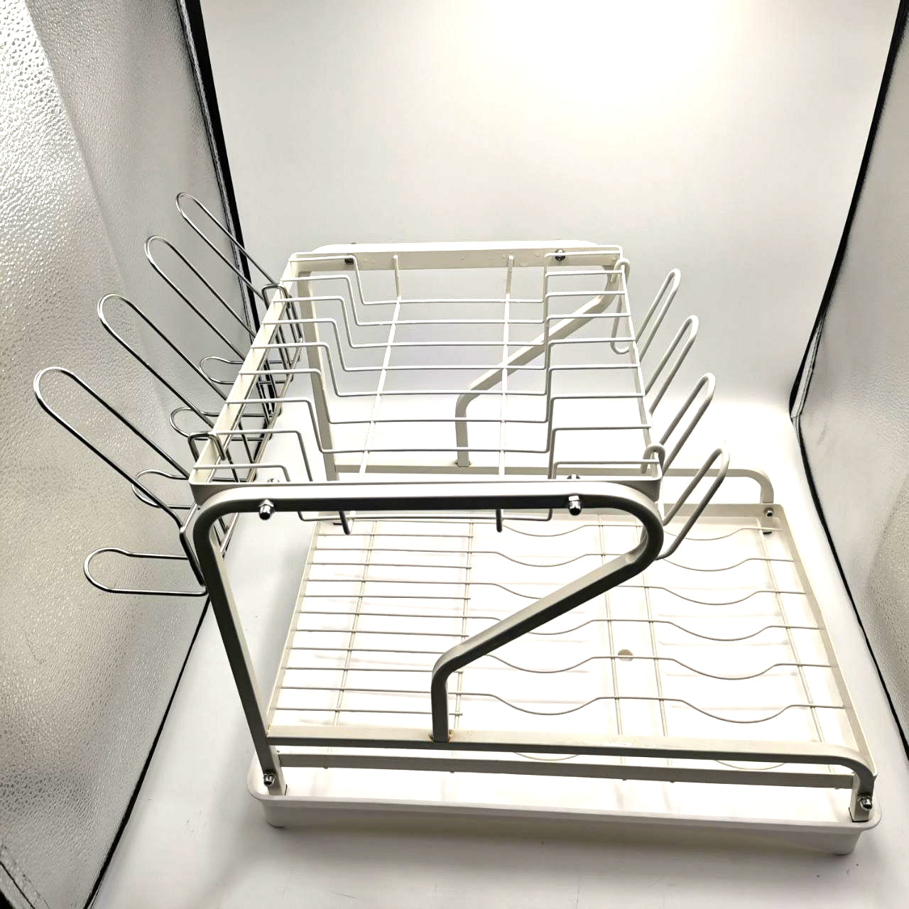 Kitchen Dish Drying Rack with Drainboard and Fork Holder, Multifunctional Large