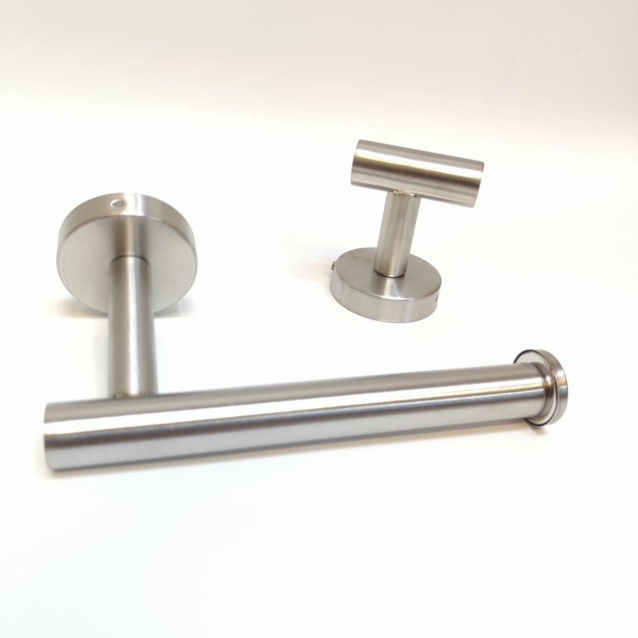 3-Piece Bathroom Accessory Set: Toilet Roll Holder, Towel Ring & Coat Hook