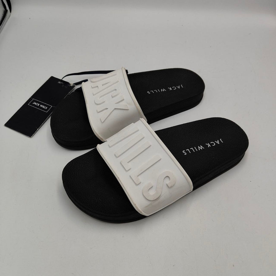 Jack Wills Logo Sliders Rubberised Strap & Sole Comfortable, UK 3-4 / EU 36-37 - Massive Discounts