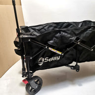 Sekey 135L Folding Trolley, All-Terrain Wheels, Brake, 150KG Load, Black Wagon