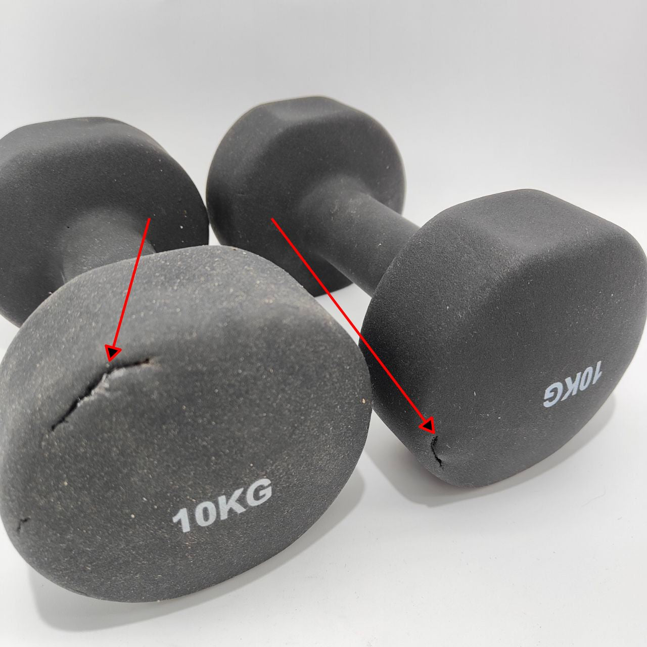 KG Physio 2x10kg Neoprene Dumbbell Set - Sweat-Resistant, Anti-Roll + Poster