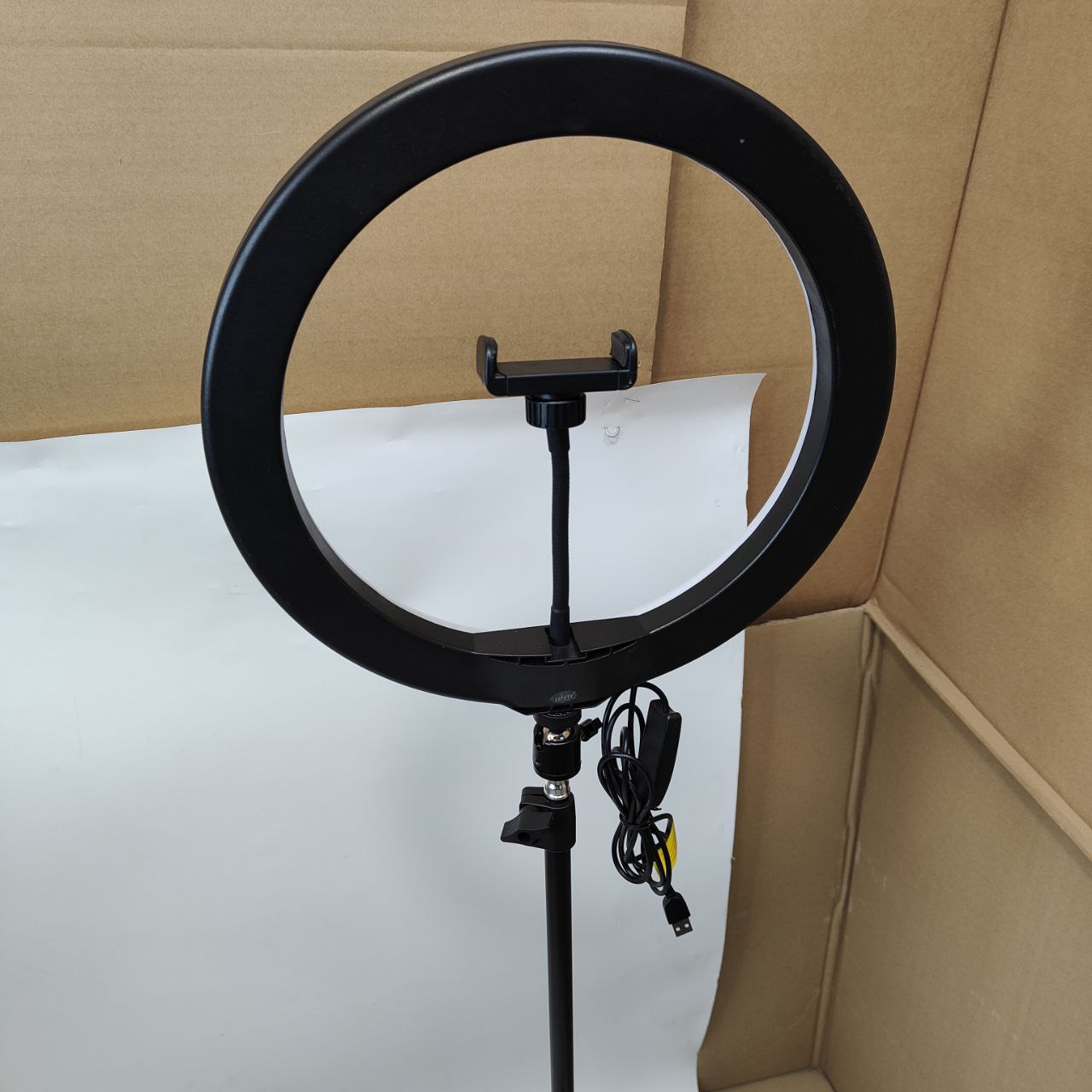 LIPETY 13'' Selfie Ring Light with Tripod, Phone Holder, 3-Color Dimmable LED