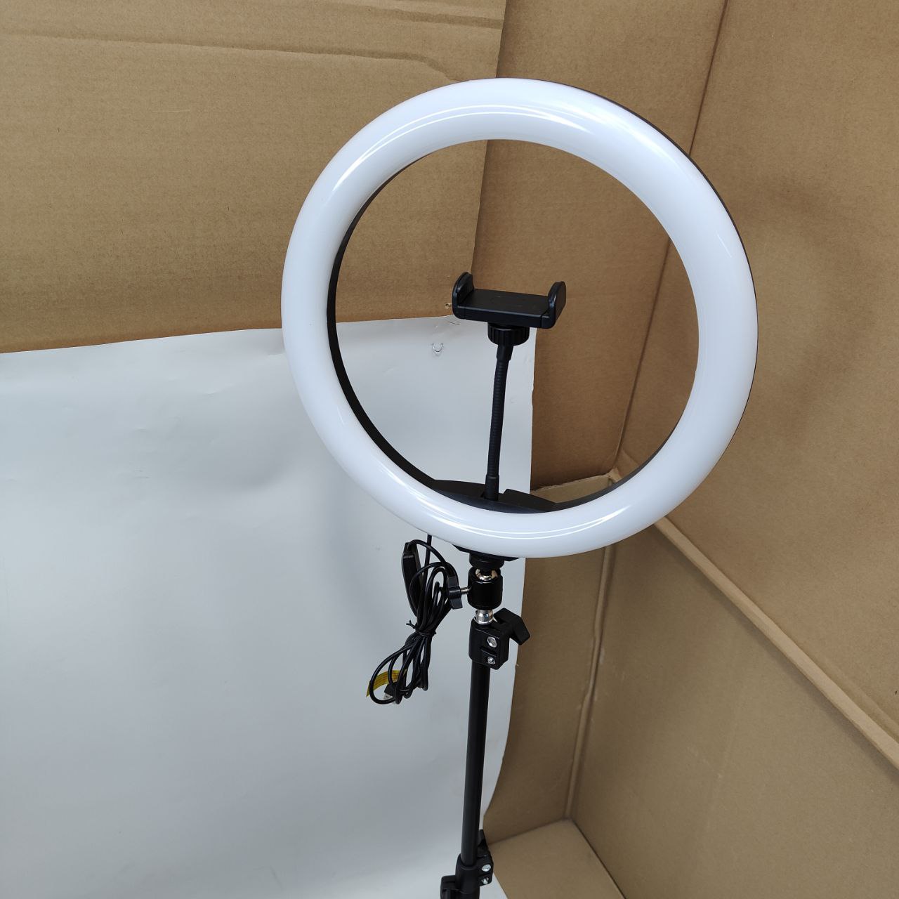 LIPETY 13'' Selfie Ring Light with Tripod, Phone Holder, 3-Color Dimmable LED