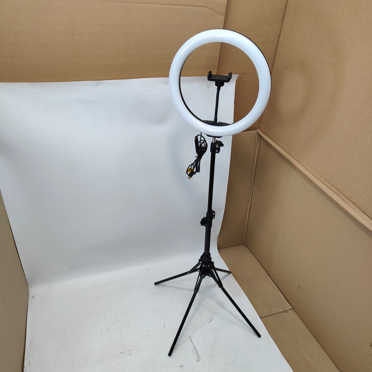 LIPETY 13'' Selfie Ring Light with Tripod, Phone Holder, 3-Color Dimmable LED