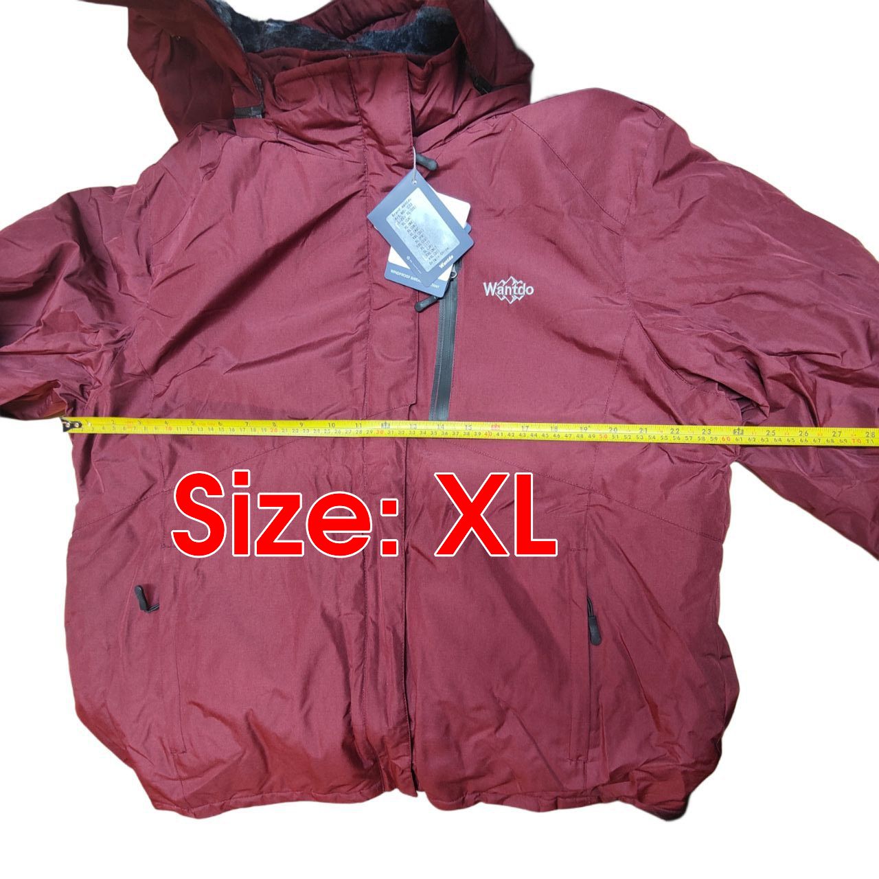 Wantdo Women's Waterproof Windproof Fleece Ski Jacket Coat Wine Red