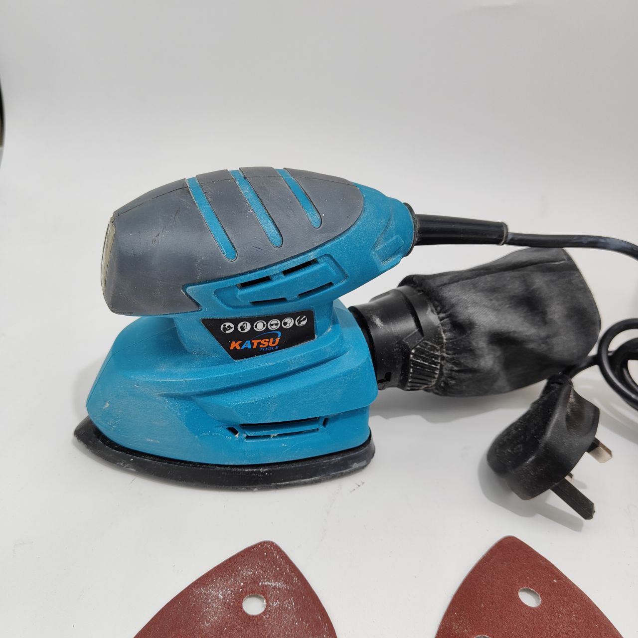 KATSU Electric Detail Sander 130W with Dust Collection & 3 Sanding Pads DIY Tool