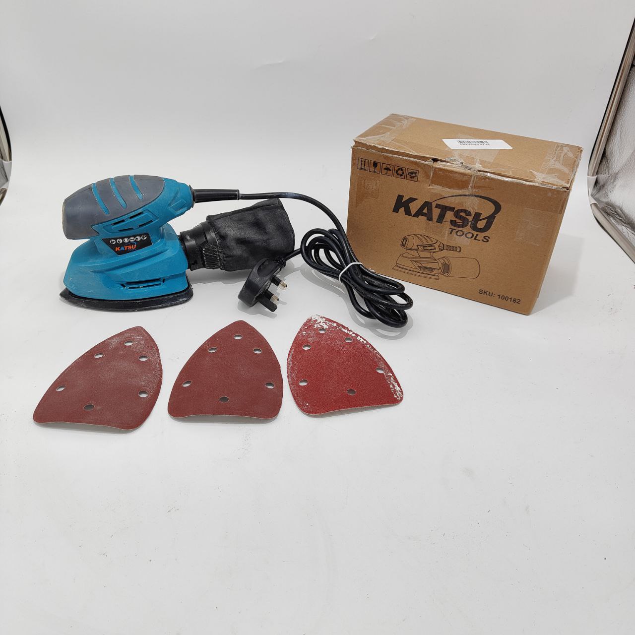 KATSU Electric Detail Sander 130W with Dust Collection & 3 Sanding Pads DIY Tool