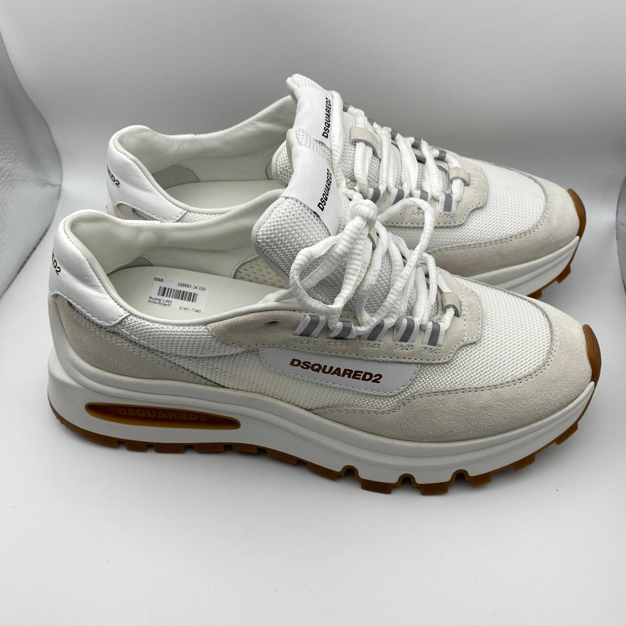 DSQUARED2 Run Ds2 Trainer for Women White/Beige, Size UK 5 / EU 38