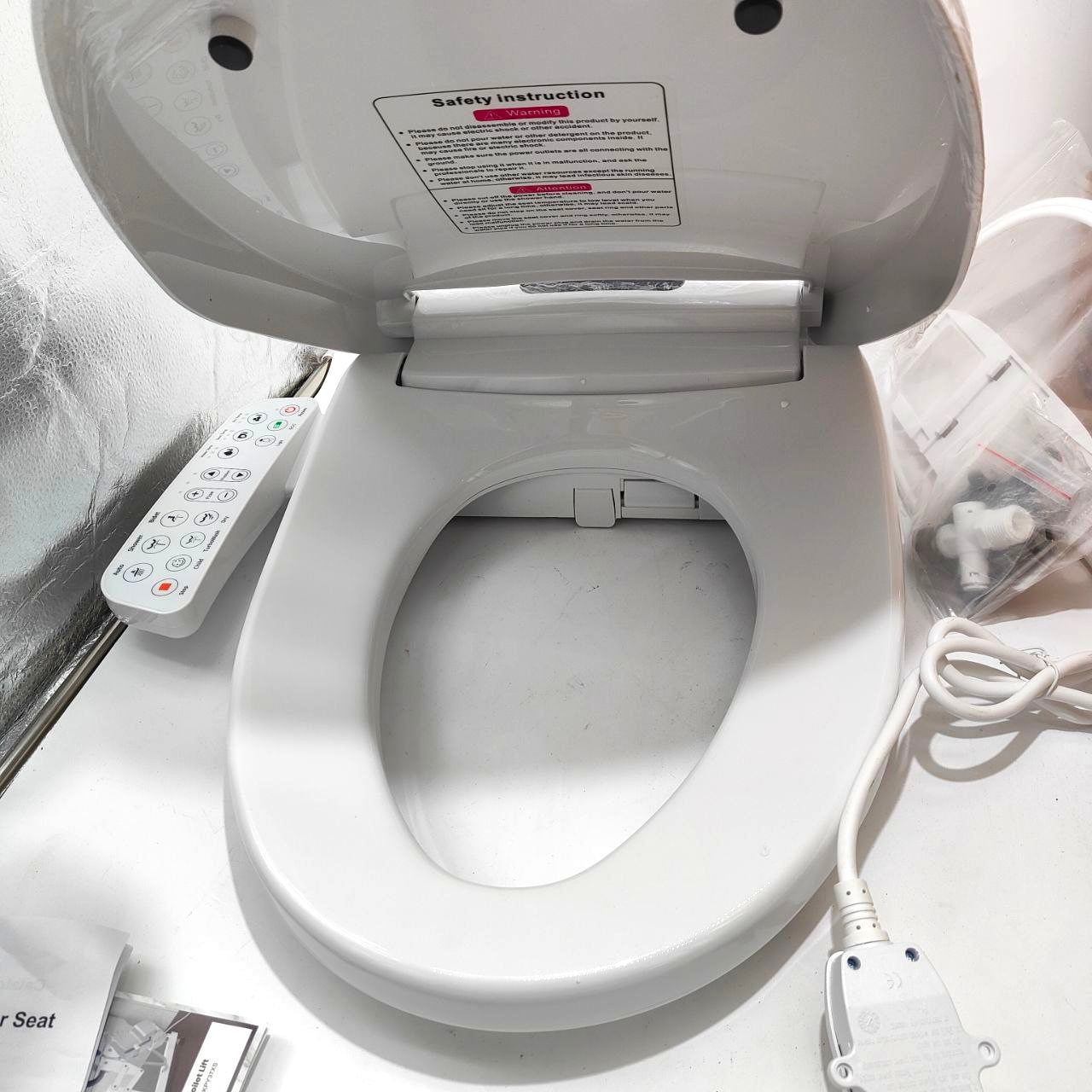 Elongated Bidet Toilet Seat with Dryer, Warm Water, Smart Touch, Nightlight