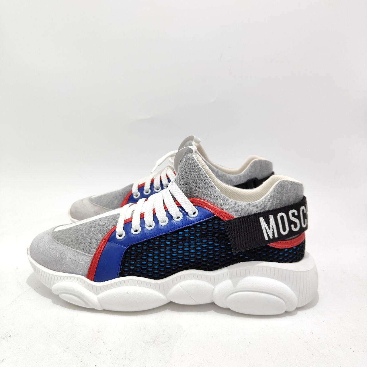 Moschino Mesh Teddy Low Top Trainers, Multicolor, Size UK 8 / EU 42