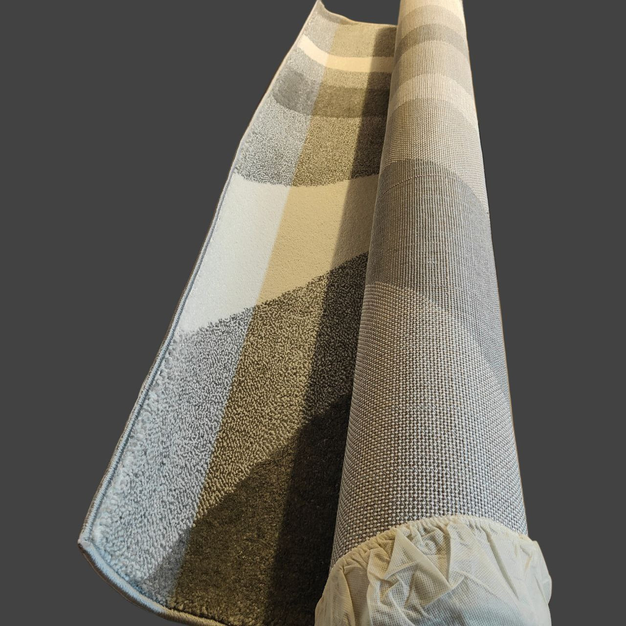 Swirl Medium Area Rug 160x230cm, Vibrant Short Pile, High-Traffic, Natural