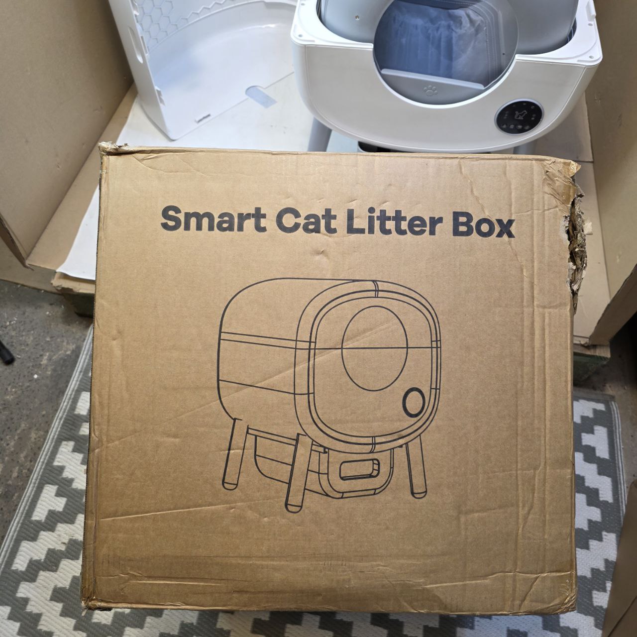 Self-Cleaning Cat Litter Box 76L with App Control & Odor Protection (Broken)