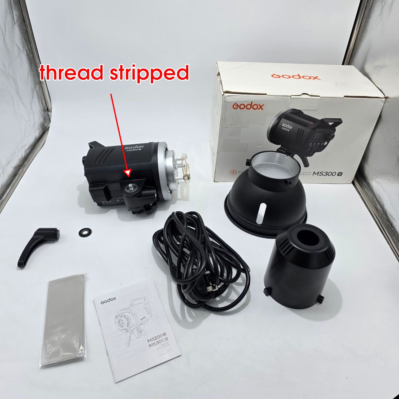 Godox MS300-V Compact 300W Studio Flash, 2.4G, GN58, Bowens Mount