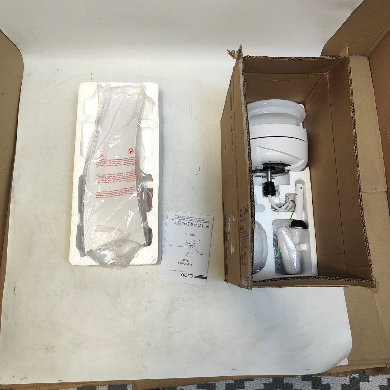 CJOY 42" White Ceiling Fan with Light, Remote, Quiet DC Motor, 6 Speeds, Dimmable