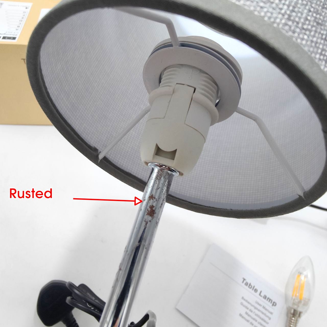 Lightess 2x Touch Bedside Lamps Grey, USB, Dimmable, E14 Bulbs Included