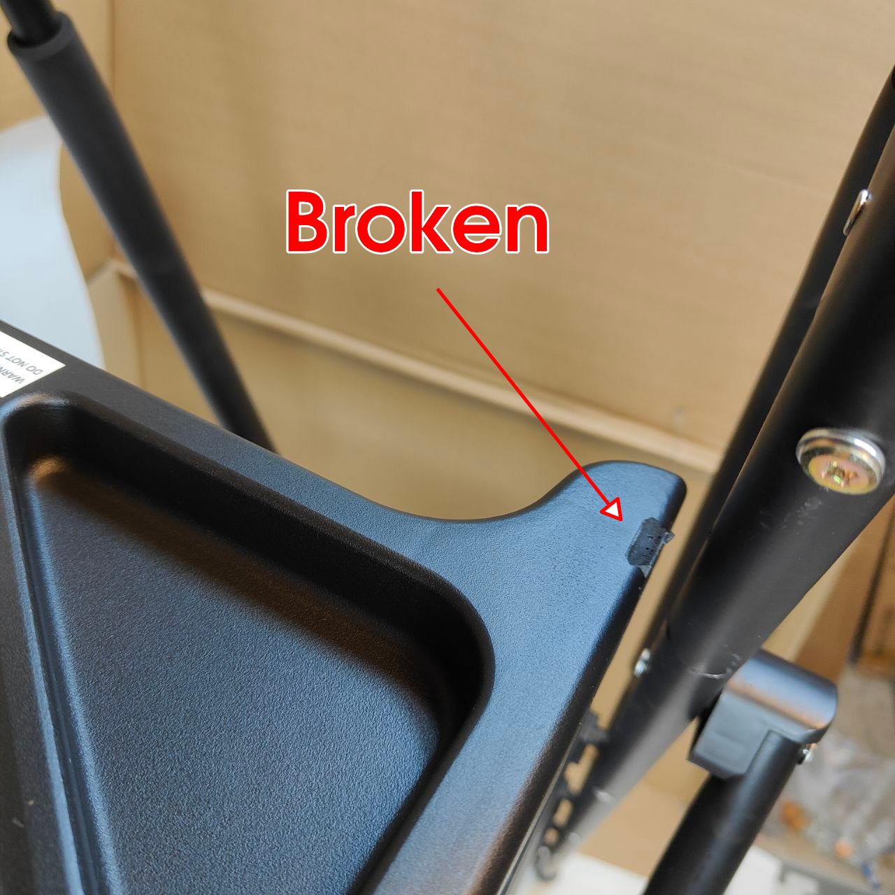 EPROSMIN 4-Step Ladder with Handrails – Folding Step Stool – Damaged Tool Tray