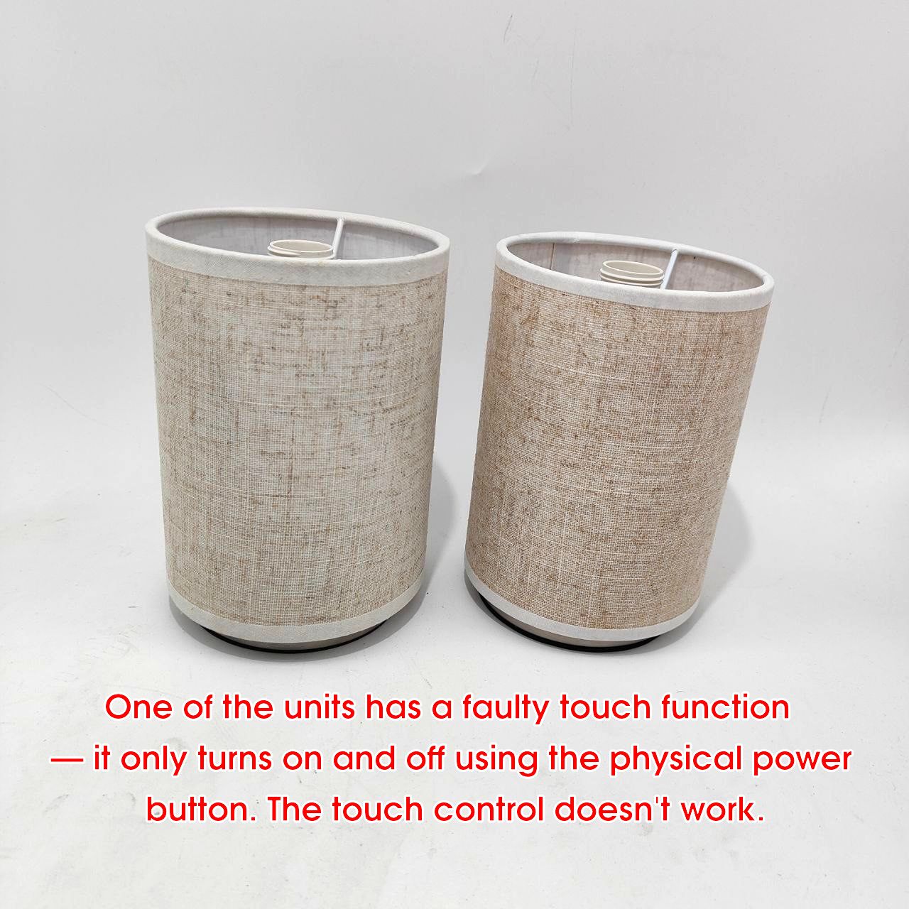 Lightsjoy 2x Touch Bedside Lamps, Dimmable, E14 Bulbs Included – Round