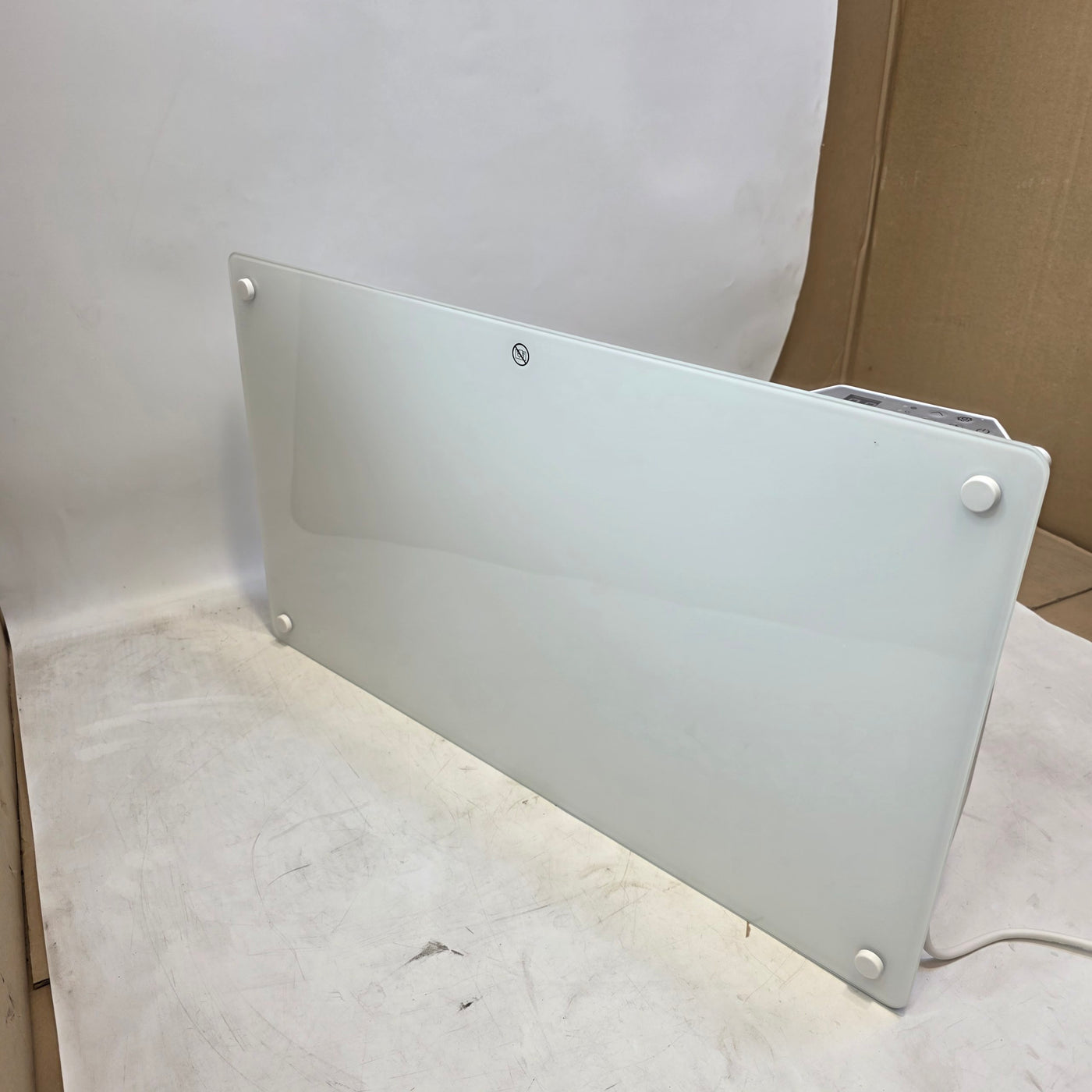 1500W White Glass Electric Radiator Heater with Thermostat Wall Mounted Futura
