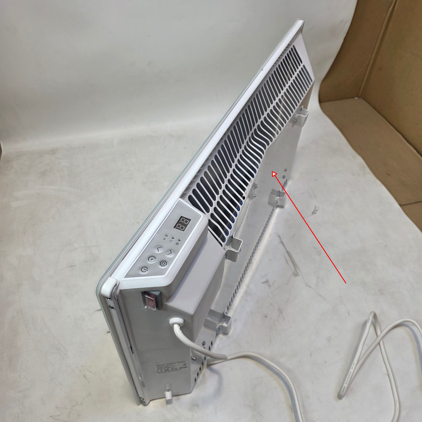1500W White Glass Electric Radiator Heater with Thermostat Wall Mounted Futura