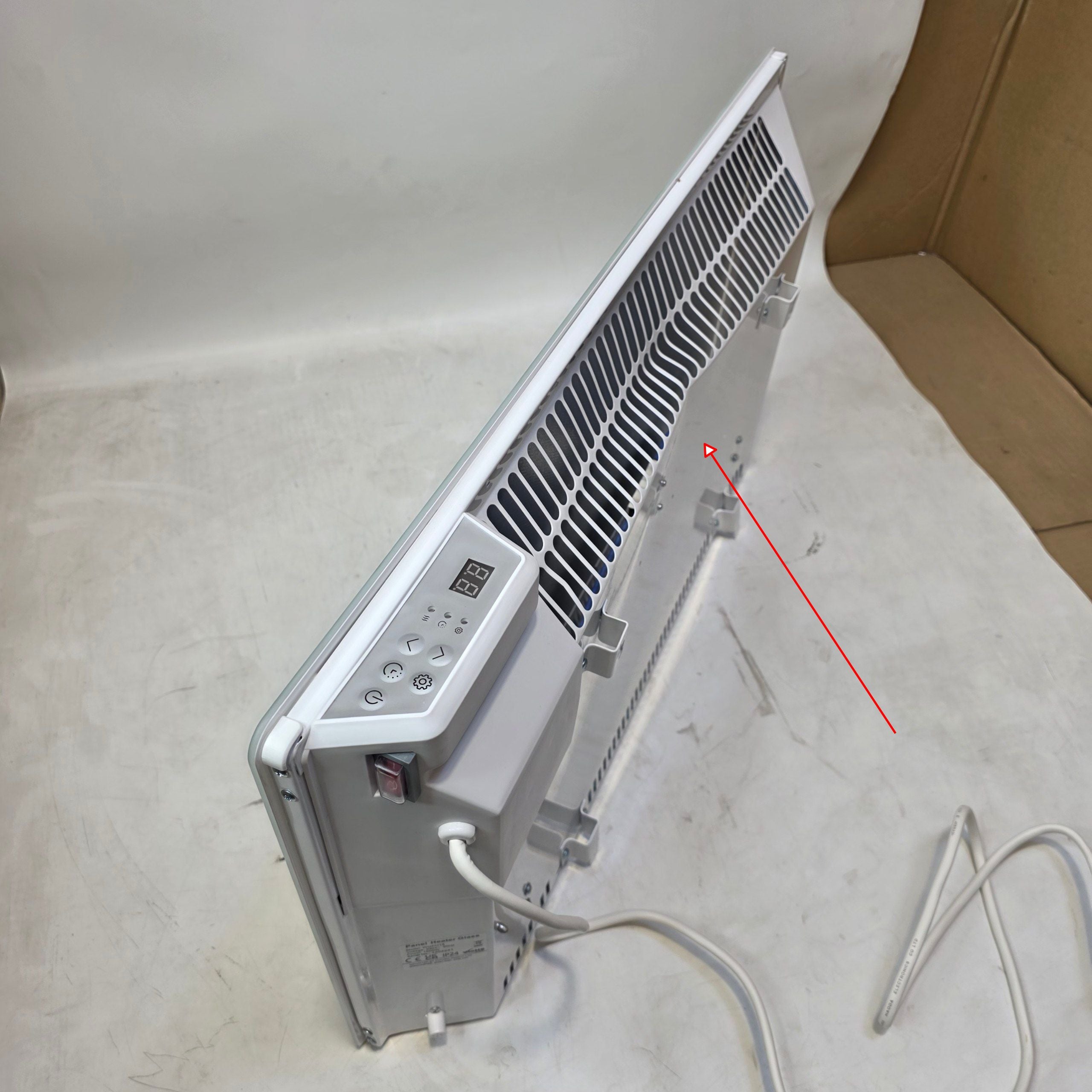 1500W White Glass Electric Radiator Heater with Thermostat Wall Mounted Futura