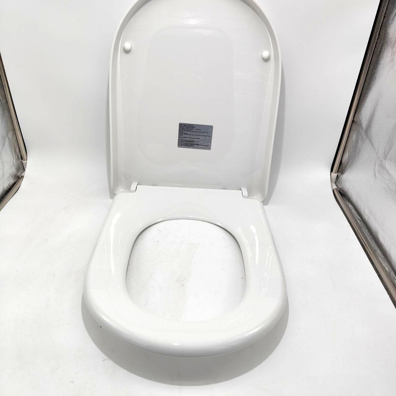 STOREMIC Toilet Seat Soft Close White D Shape Quick Release