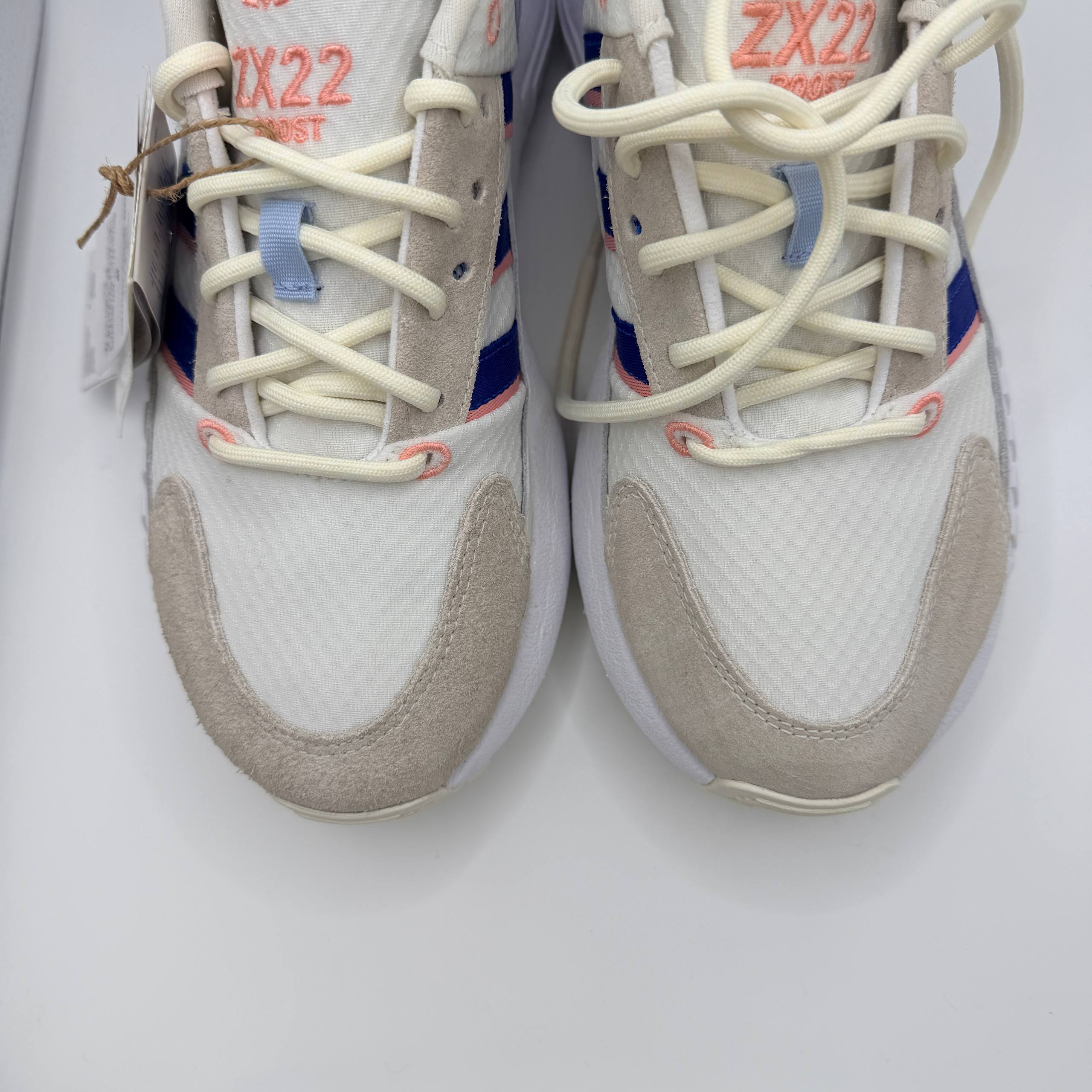 Adidas Originals Womens Trainers ZX 22 Boost White Blue Size UK 4 (EU 36.5)