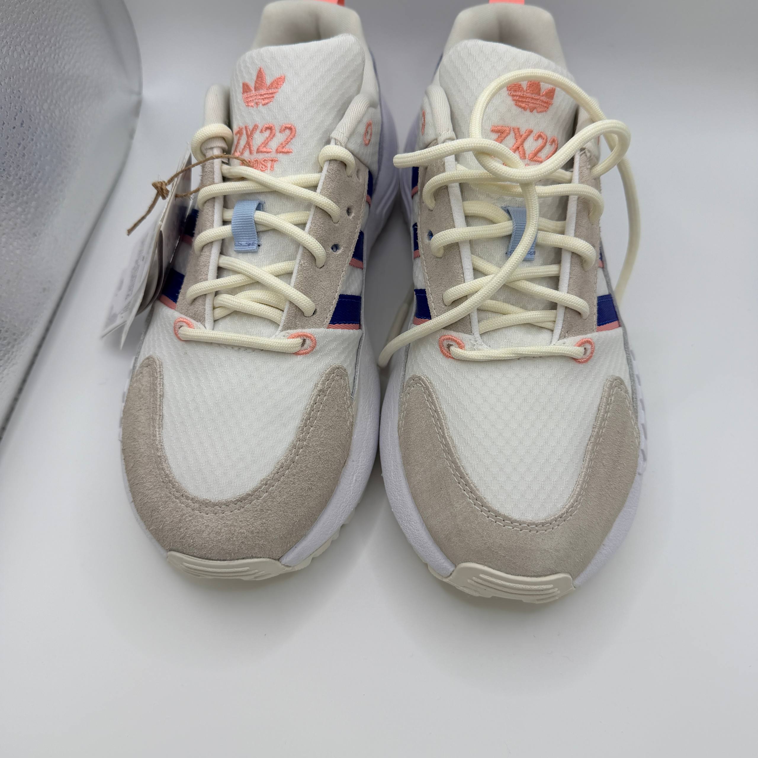 Adidas Originals Womens Trainers ZX 22 Boost White Blue Size UK 4 (EU 36.5)