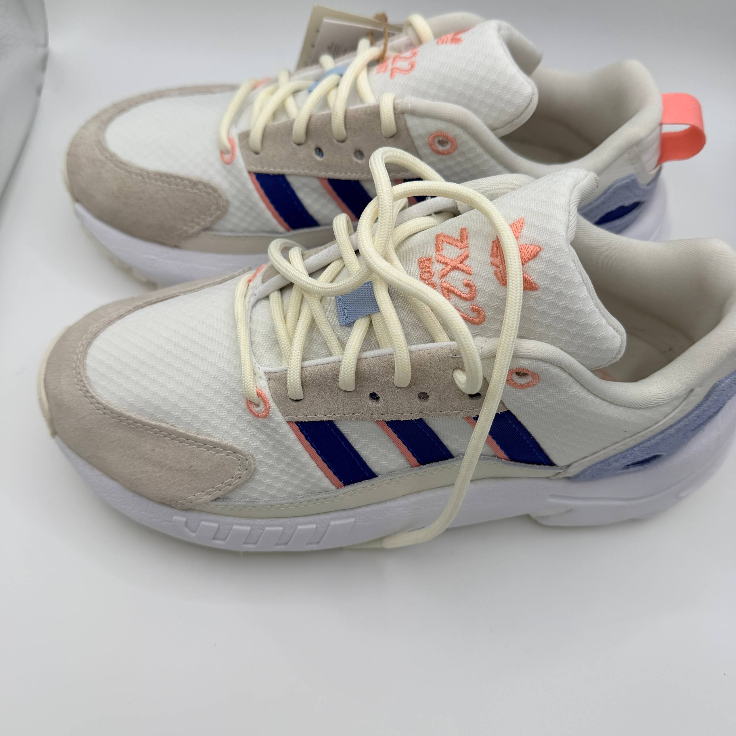 Adidas Originals Womens Trainers ZX 22 Boost White Blue Size UK 4 (EU 36.5)